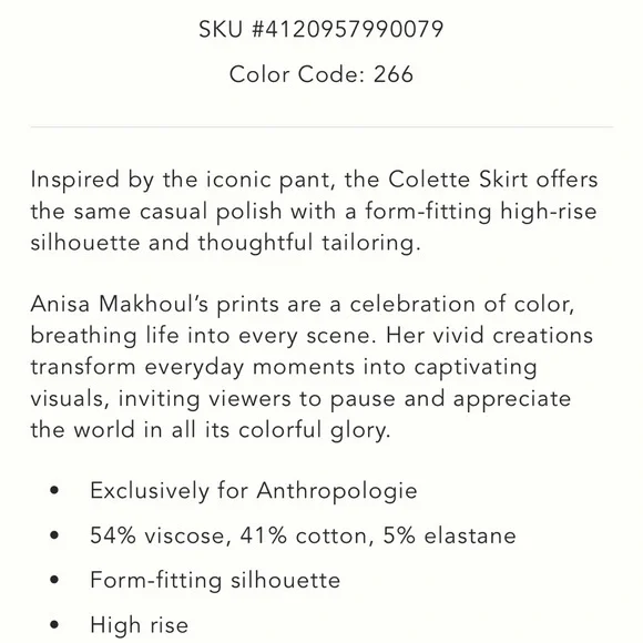 Anthropologie Anisa Makhoul Colette Mini Skirt by Maeve with pockets - Picture 5 of 5